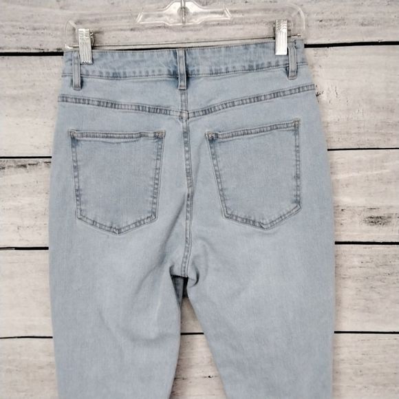 Cotton On 91 Jeans Lightwash Highrise Distressed Sz 8 Country Western Urban - Picture 6 of 9